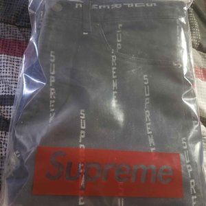 Supreme Logo Stripe Jacquard Regular Jean